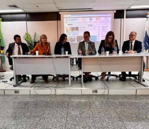  Da esq. para a dir., Carlos Uchoa, Rita Cortez, Rebeca Queiroz, Diego Piassabussu, Elaine Molinaro e Luiz Claudio Marques Pereira