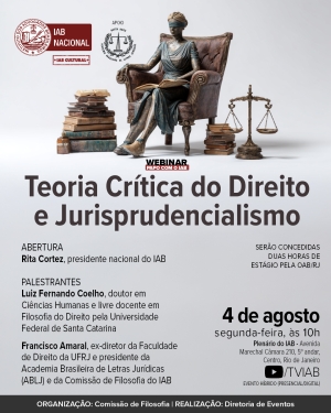 Casa de Montezuma promoverá debate sobre a Teoria Crítica do Direito e o Jurisprudencialismo