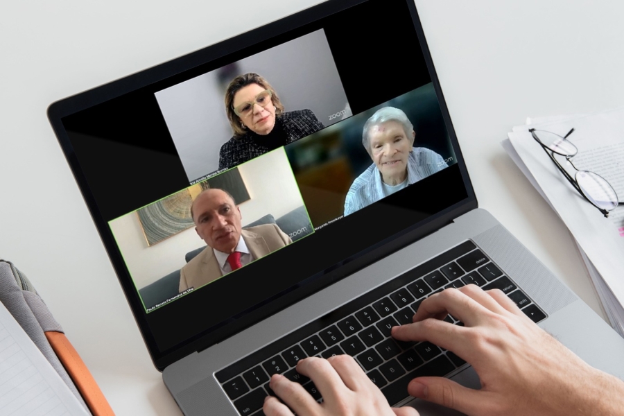 Da esq. para a dir., no alto, Ana Amélia Menna Barreto; embaixo, Paulo Renato Fernandes e Margarida Pressburger