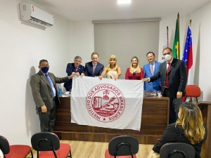 Da esq. para a dir., Cassius Clei Farias de Aguiar, Sydney Sanches, Aniello Aufiero, Rita Cortez, Aldenize Aufiero, Marco Aurélio Choy e Jorge Folena