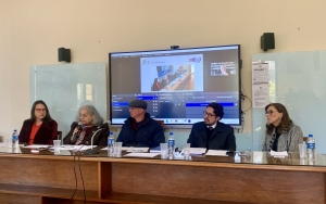 Da esq. para a dir., Carmela Grüne, Cláudia Lima Marques, Augusto Jaeger Junior, David Abdalla Pires Leal e Daniela Garcia Giacobbo