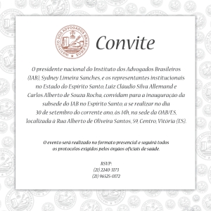 [IAB] Convite Inauguração Subsede do Espírito Santo