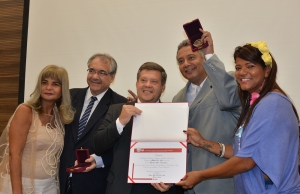 Da esq. para a dir., Rita Cortez, André Fontes, Frederico Price Grechi, Humberto Adami e Luzia Rodrigues Osório