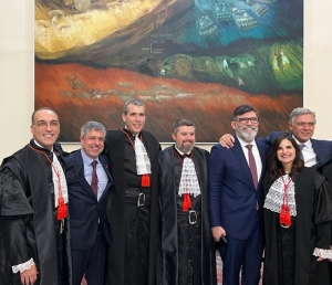 Da esq. para a dir., André Luis Mançano Marques, Sydney Sanches, Humberto Dalla Bernardina de Pinho, Eduardo Abreu Biondi, Luciano Bandeira, Renata Silvares França Fadel e Luiz Felipe Conde