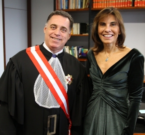 O ministro do TST Evandro Valadão e a advogada Cristina Belmonte
