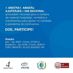 Advogados e magistrados estendem campanha solidária para arrecadação de recursos