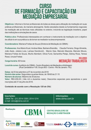 Curso de Formação e Capacitação em Mediação Empresarial