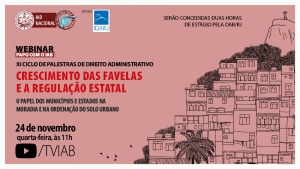 Crescimento das favelas será tema de debate no canal TVIAB no YouTube, na quarta