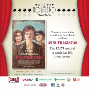 CINECLUBE - Filme As Sufragistas