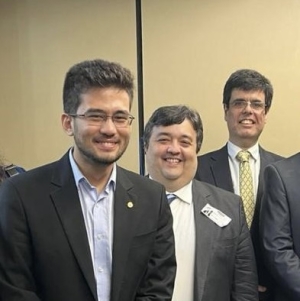 Da esq. para dir., Kim Kataguiri, Bernardo Gicquel e Luis Fernando Priolli
