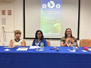 Da esq. para a dir., Rita Cortez, Elian Araújo e Andréa Osório