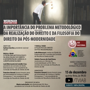 Instituto dos Advogados debate Filosofia do Direito da pós-modernidade nesta quinta-feira