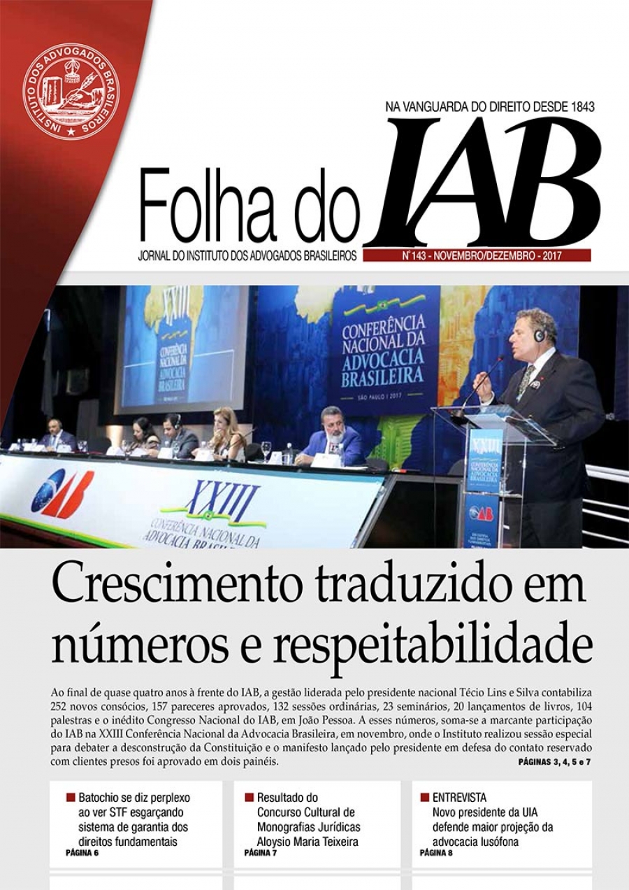 Folha do IAB - Edição 143 - Novembro/Dezembro 2017
