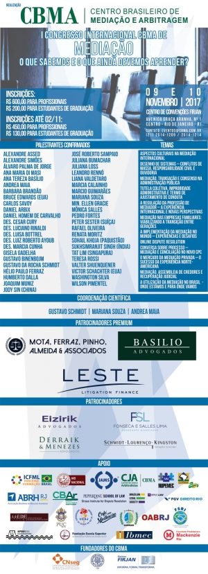 I Congresso Internacional CBMA de Mediação - O que sabemos e o que ainda devemos aprender?