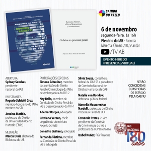 IAB | Saindo do Prelo -  Livros - Homenagem ao Ministro Rogerio Schietti e Os fatos no processo penal