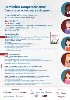 Seminário Cooperativismo: Democracia econômica e de gênero