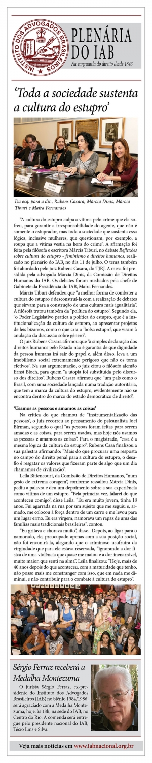 "Toda a sociedade sustenta a cultura do estupro"