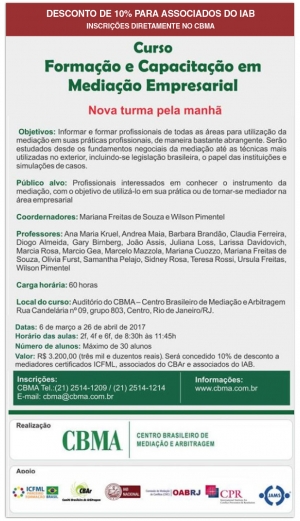 Curso Formação e Capacitação em Mediação Empresarial