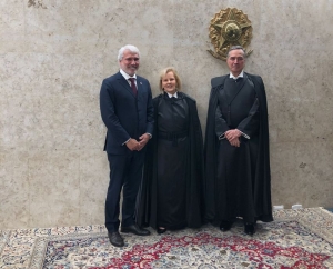 Da esq. para a dir., Carlos Eduardo Machado, Rosa Weber e Luís Roberto Barroso