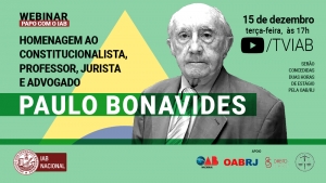 Homenagem póstuma ao constitucionalista Paulo Bonavides será na próxima terça-feira, às 17h 