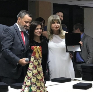 Da esq. para a dir., Paulo Rubens Máximo Filho, Débora Martins e Rita Cortez