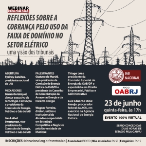 [Webinar-Papo com o IAB] Reflexões sobre a cobrança pelo uso da faixa de domínio o Setor Elétrico - uma visão dos tribunais