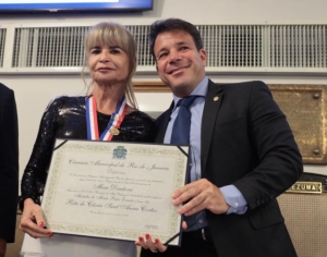 Rita Cortez e Carlo Caiado (Fotos: Divulgação Câmara Municipal do Rio de Janeiro)