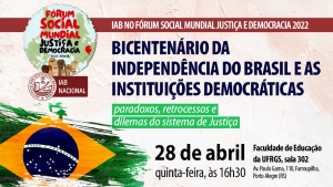 IAB participa do Fórum Social Mundial Justiça e Democracia 2022, na quinta-feira