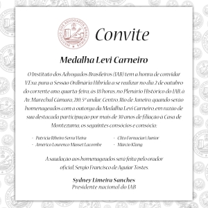 CONVITE - Medalha Levi Carneiro