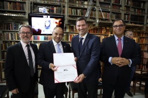 Da esq. para a dir., Paulo Joel Bender Leal, Fernando Antônio Sodré de Oliveira, Leonardo Lamachia e Jorge Rubem Folena/ Divulgação: OAB/RS Pablo Reis