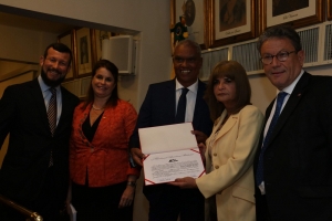 Da esq. para a dir., Alexandre de Carvalho Ayres, Adriana Brasil Guimarães, Paulo Fernando de Castro, Rita Cortez e Antonio Laért Vieira Junior