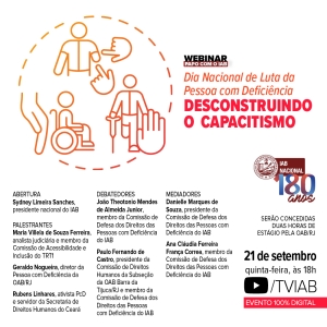 Debate sobre desconstrução do capacitismo será realizado no IAB no Dia Nacional de Luta da Pessoa com Deficiência