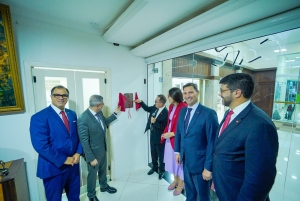 Da esq. para a dir., Jorge Rubem Folena, Sydney Sanches, Paulo Joel Bender Leal, Carmela Grüne, Leonardo Lamachia e Francisco Rossal de Araújo (Foto: Pablo Reis – OAB/RS)