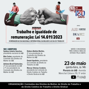 Pontos positivos e negativos da Lei da Igualdade Salarial serão debatidos em evento do IAB