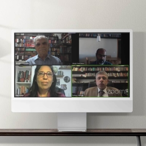 Em sentido horário, José Jeronimo Moscardo de Souza, Sérgio Sant'Anna, Sydney Sanches e Elian Araújo