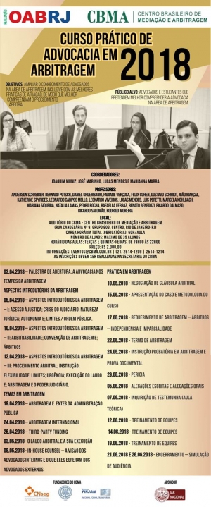 Curso Prático de Advocacia em Arbitragem 2018
