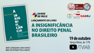 Livro sobre Direito Penal será lançado no canal TVIAB, na próxima terça-feira