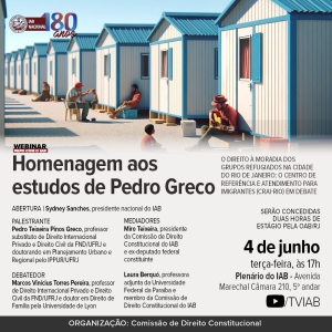IAB promoverá debate sobre o direito à moradia dos refugiados no Rio de Janeiro