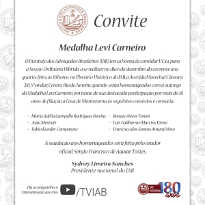 IAB | Convite Medalha Levi Carneiro