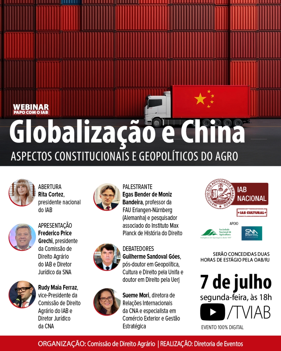 IAB promove debate sobre aspectos constitucionais e geopolíticos do agronegócio