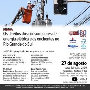 IAB | Webinar Papo com o IAB - Os direitos dos consumidores de energia elétrica e as enchentes no Rio Grande do Sul