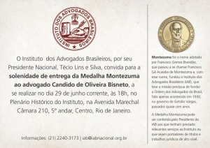 Solenidade de Entrega da Medalha Montezuma ao advogado Candido de Oliveira Bisneto