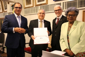 Da esq. para a dir., Jorge Rubem Folena, Alexandre Zamprogno, Carlos Eduardo Machado e Edmée da Conceição Cardoso