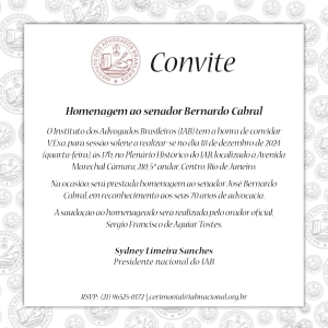 IAB | Homenagem ao senador Bernardo Cabral
