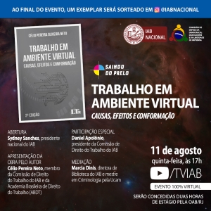 Livro sobre os efeitos do trabalho em ambiente virtual será lançado pelo canal TVIAB