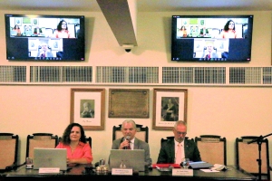 Da esq. para a dir., Fernanda Pontes Pimentel, Gilberto Garcia e Paulo Maltz