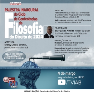 IAB | Webinar Papo com o IAB - Palestra Inaugural do Ciclo de Conferências de Filosofia do Direito de 2024