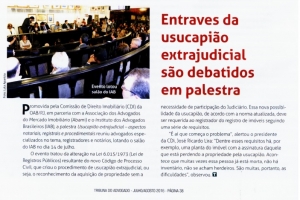 Entraves da usucapião extrajudicial são debatidos em palestra