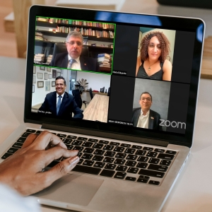 Da esq. para dir., no alto, Sydney Limeira Sanches e Maria Eduarda Aguiar; embaixo, Marcos Vinicius Jardim e Nélio Georgini da Silva