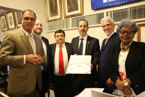 Da esq. para a dir., Jorge Rubem Folena, Ilan Leibel Swartzman, Bernardo Gicquel, Wagner Luiz Ferreira da Silva, Carlos Eduardo Machado e Edmée da Conceição Cardoso